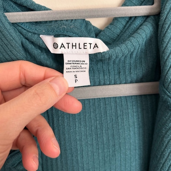 Athleta Teal Green Hooded Cardigan Size Small - Picture 3 of 8